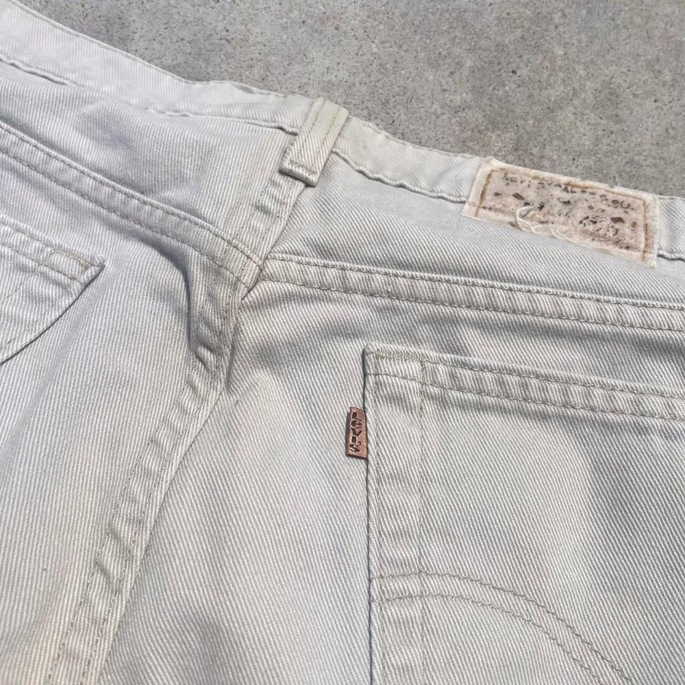 Vtg 90s Levis 540 Orange Tab Jeans Mens 42x32 Beige Made in USA 1996 Baggy